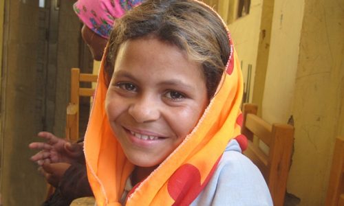 Egyptian Girl, orange scarf